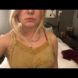 Really sweet embroidered tie tank top